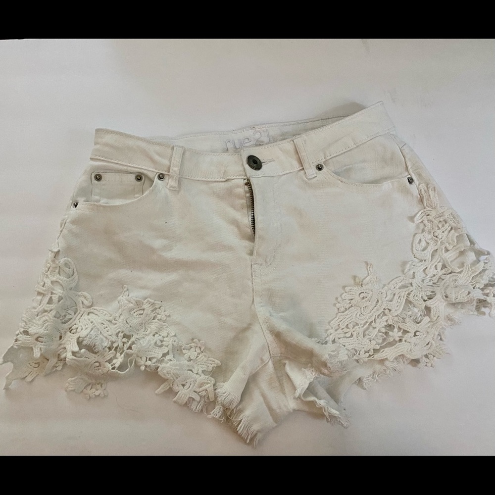 White denim shorts